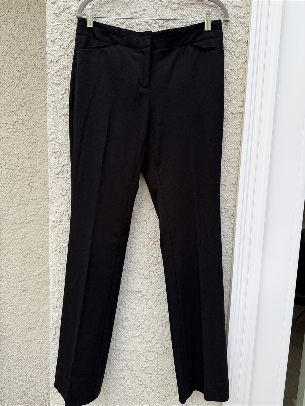 White House Black Market Women's Black Straight Leg Trouser Pant Size 4R